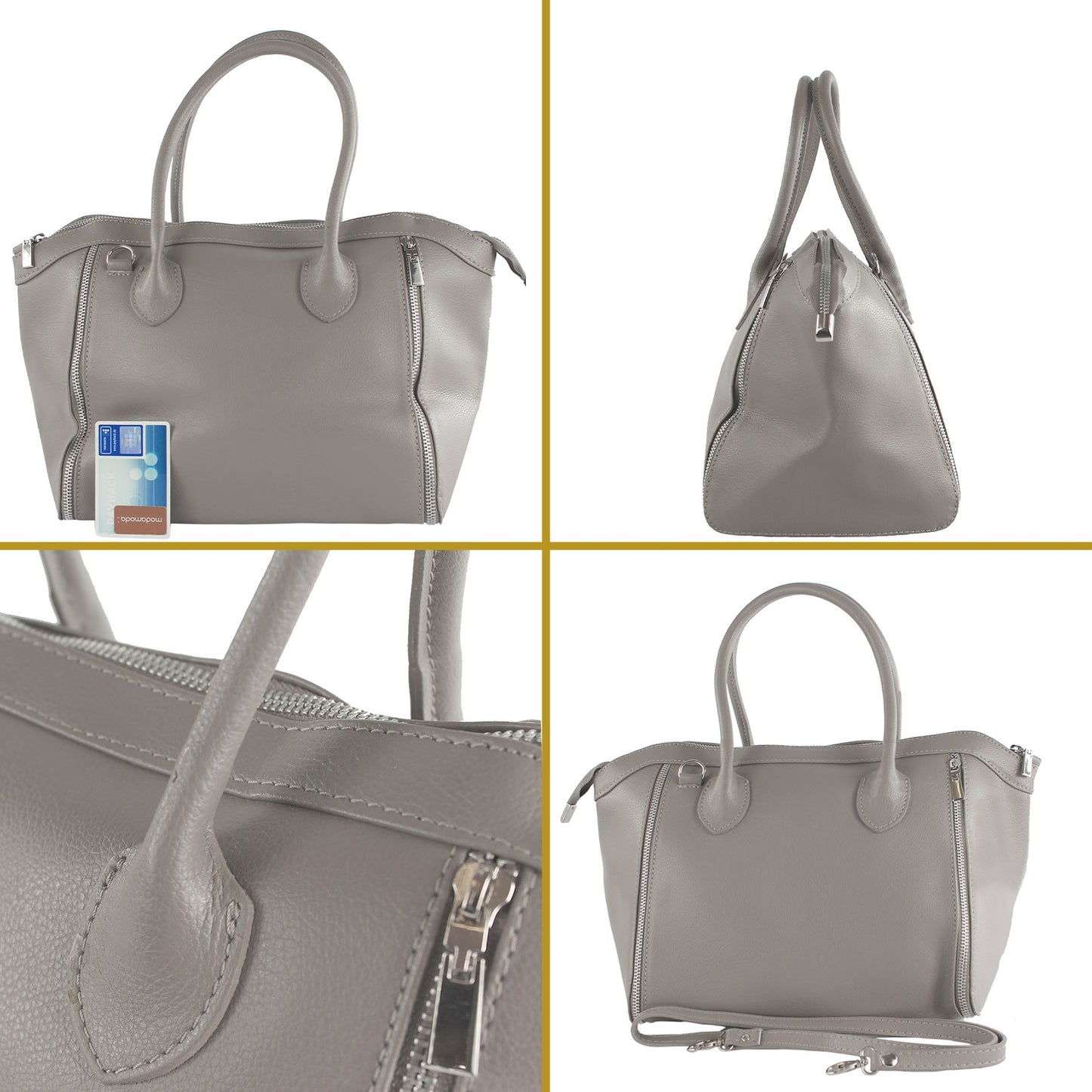 modamoda de - T44 - ital Handtasche aus Echt Leder