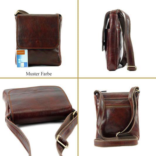 modamoda de A001 3 Größen Herren Unisex Leder Umhängetasche Messenger Bag handmade in Italy