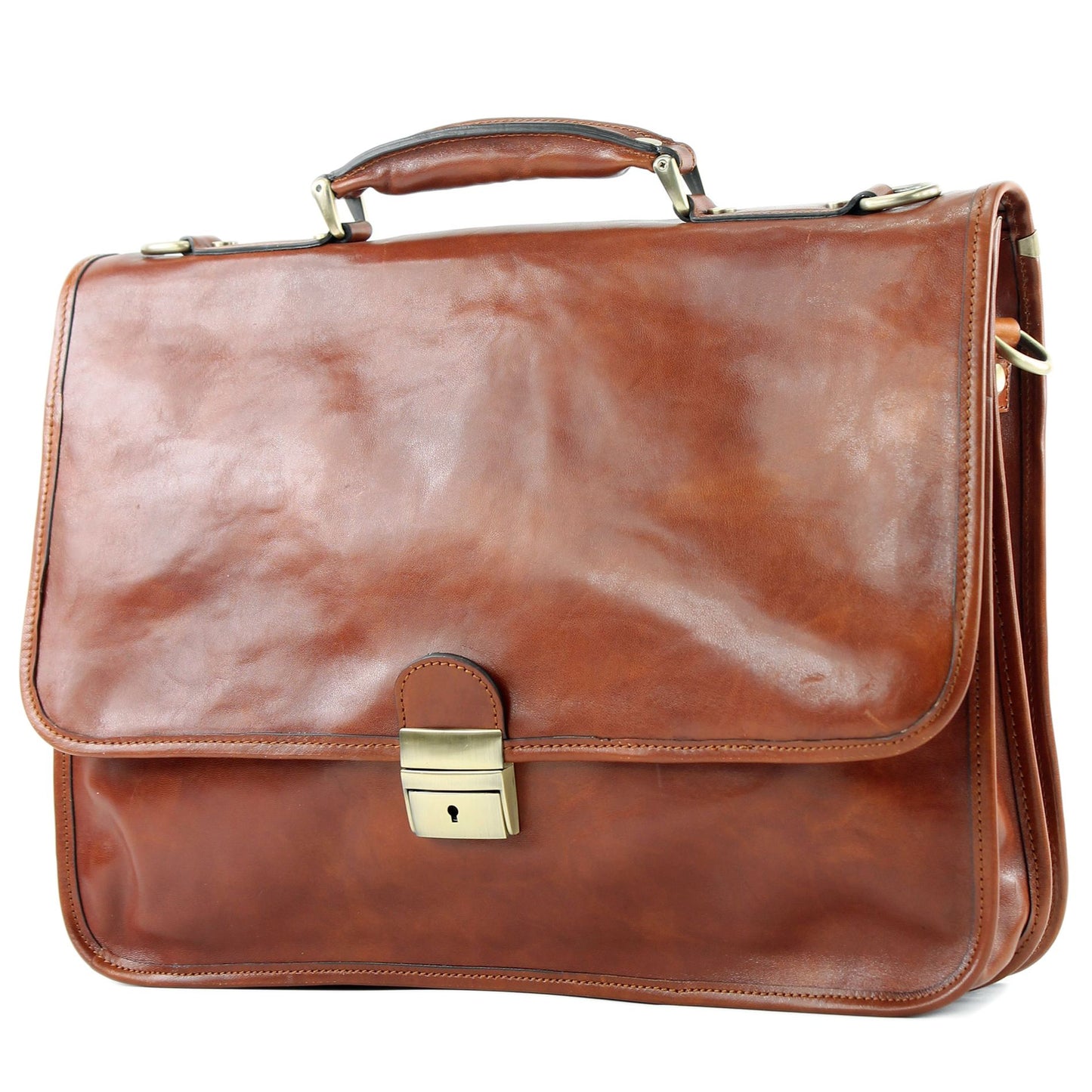 modamoda de - A002 - ital. Business Laptop Akten Tasche Leder