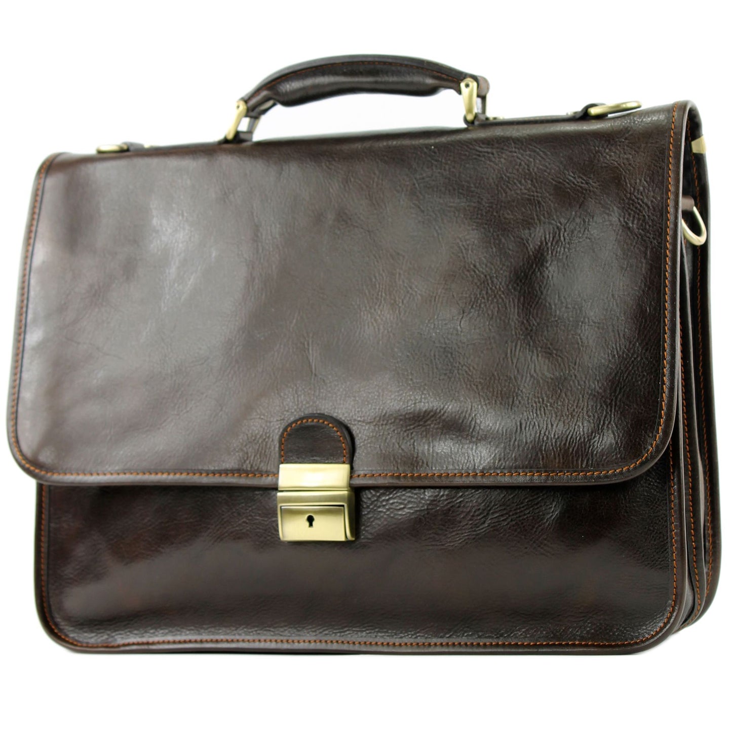 modamoda de A002 Herren Unisex Leder Business Laptop Aktentasche DIN A4 handmade in Italy