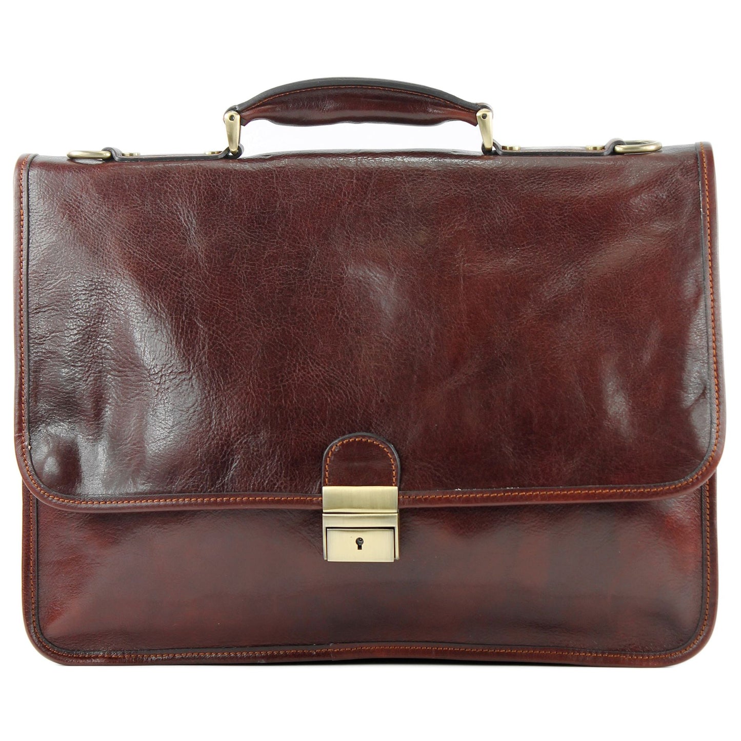 modamoda de - A002 - ital. Business Laptop Akten Tasche Leder