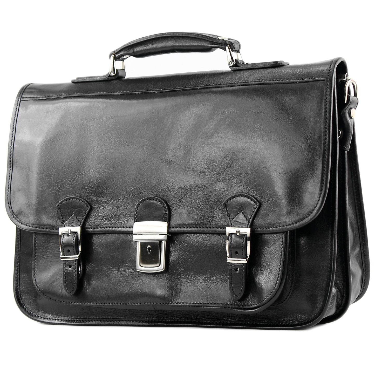 modamoda de A003 Herren Unisex Leder Business Laptop Aktentasche DIN A4 handmade in Italy