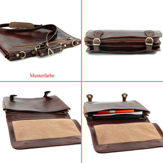 modamoda de - A006 - ital. Business Laptop Akten Tasche Leder
