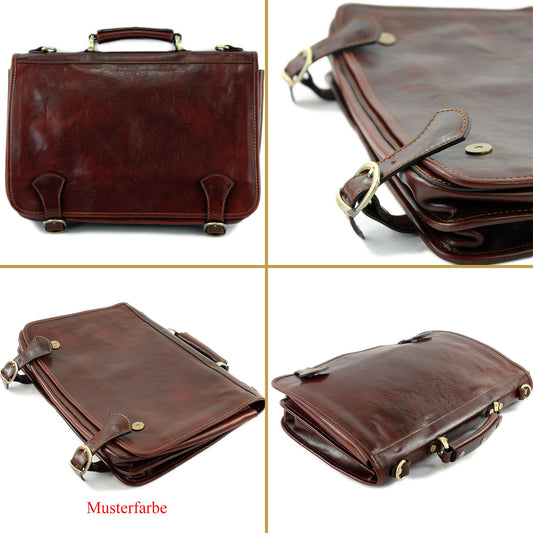 modamoda de - A006 - ital. Business Laptop Akten Tasche Leder