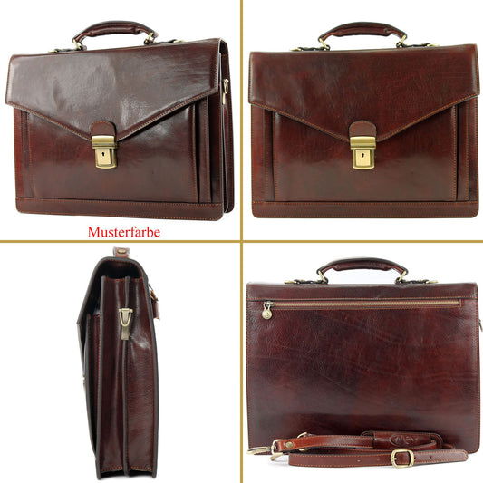modamoda de - A009 - ital. Business Laptop Akten Tasche Leder