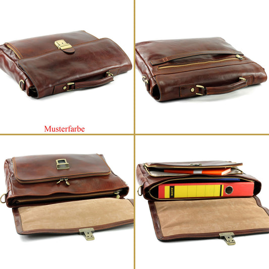modamoda de - A010 - ital. Business Laptop Akten Tasche Leder