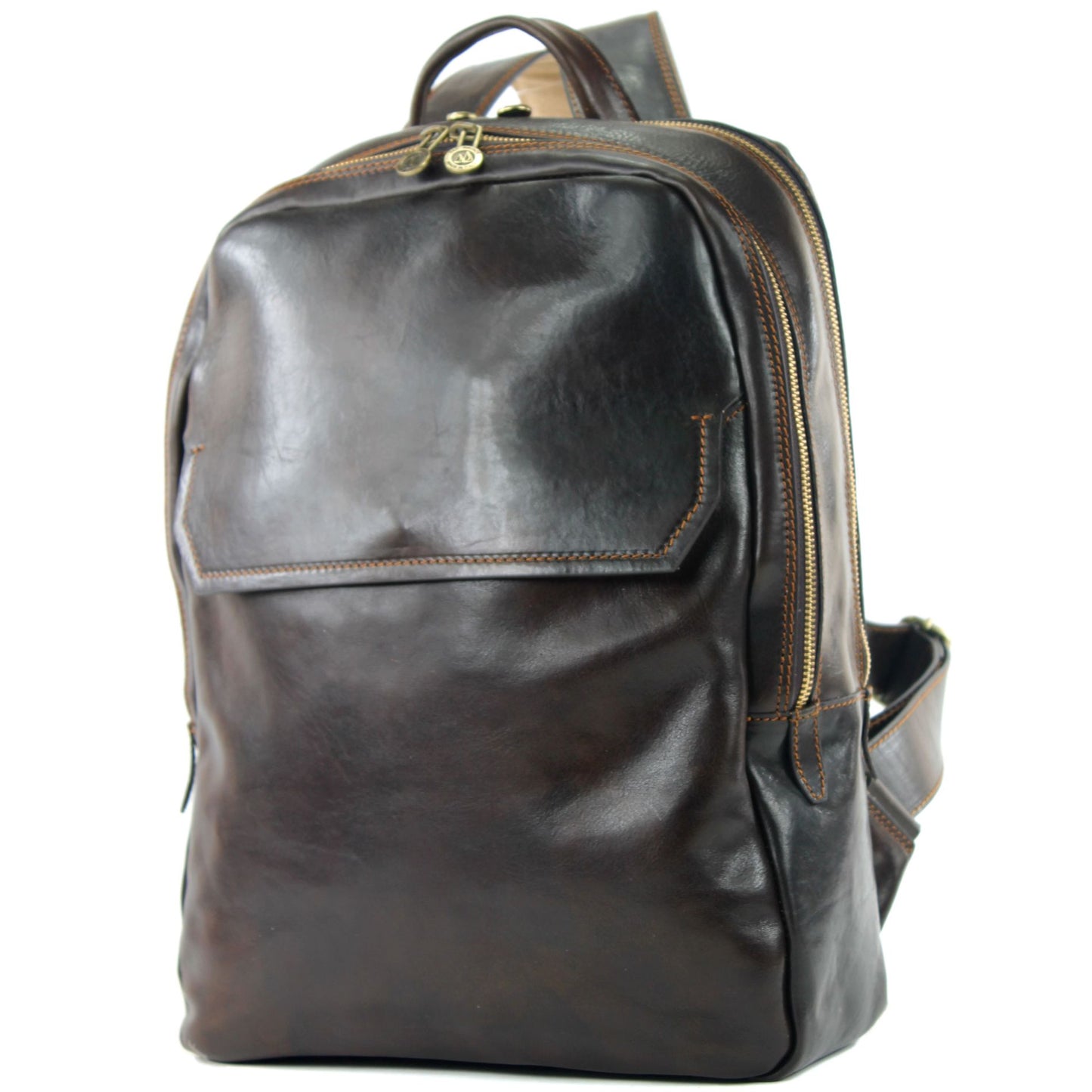 modamoda de - A012 - ital. Laptop Herren Rucksack aus Leder