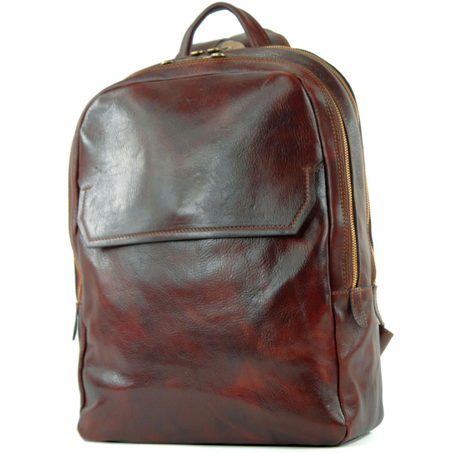 modamoda de - A012 - ital. Laptop Herren Rucksack aus Leder