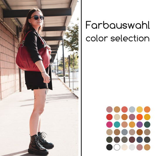 modamoda de IT40 Damen Leder / Nappaleder Schultertasche Hobo Bag handmade in Italy