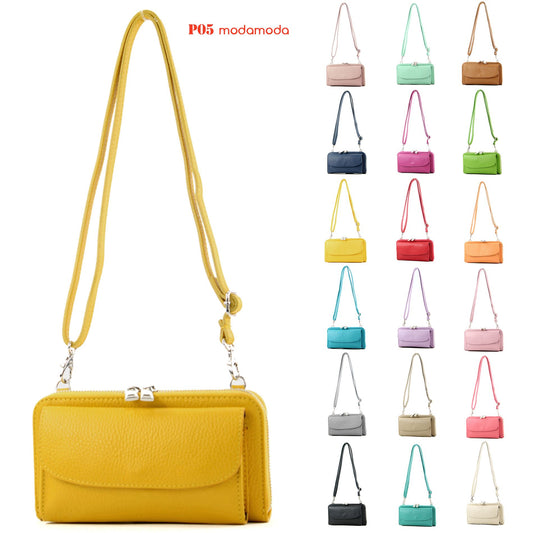 modamoda de - P05 - ital. Damen Handytasche Geldbörse Echtleder