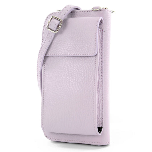 modamoda de P06 Damen Leder Umhängetasche Geldbörse Handytasche 6,5 Zoll handmade in Italy