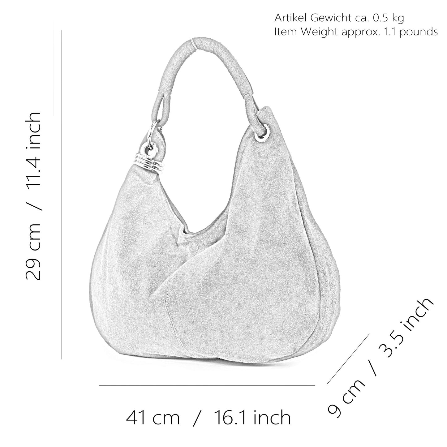 modamoda de - T02 - ital Shopper aus Wildleder Groß