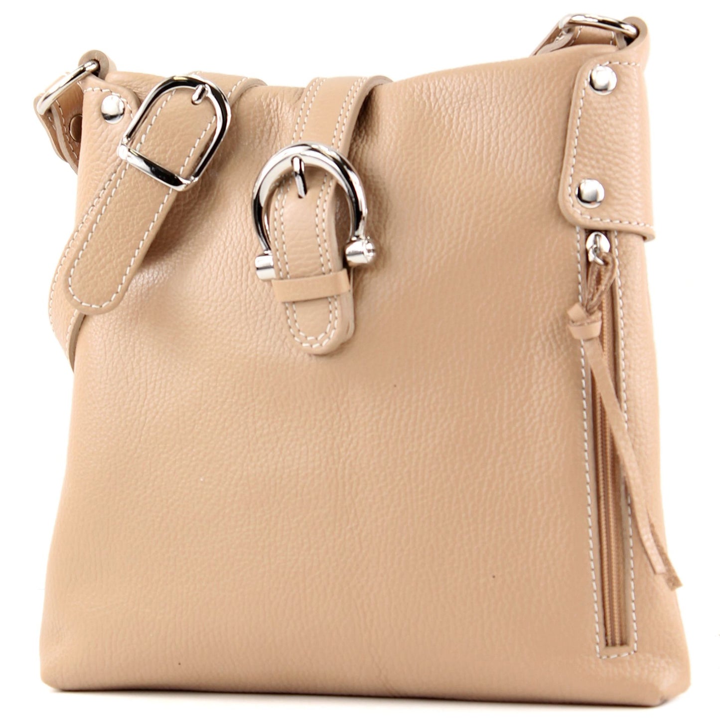 modamoda de -T04 - ital Umhängetasche Schultertasche aus Leder