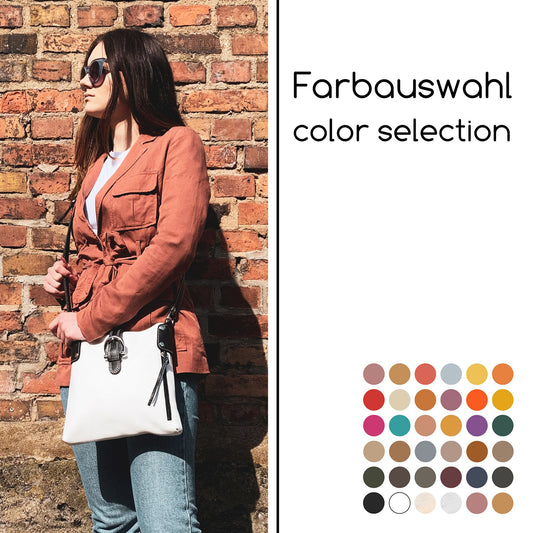 modamoda de -T04 - ital Umhängetasche Schultertasche aus Leder