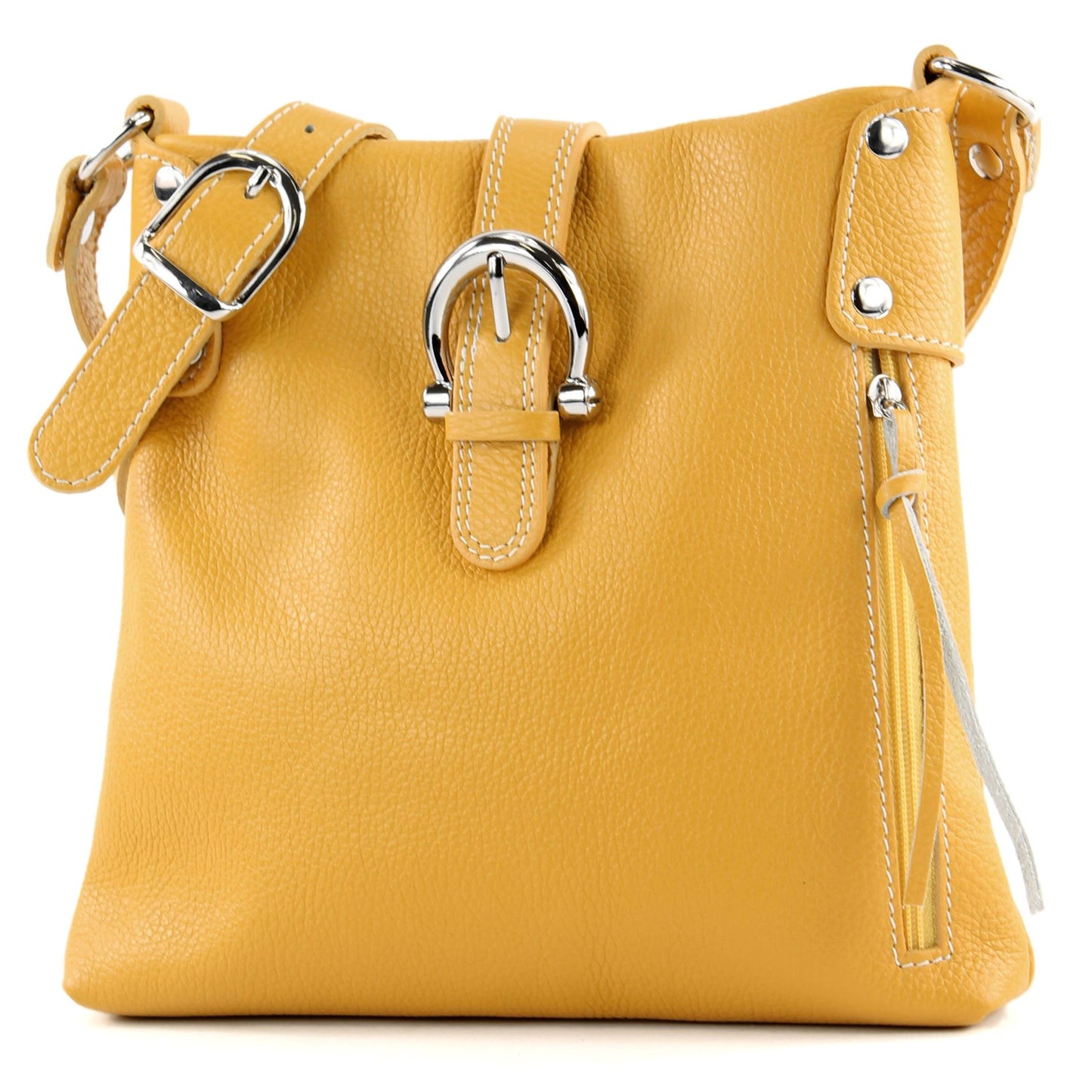 modamoda de -T04 - ital Umhängetasche Schultertasche aus Leder