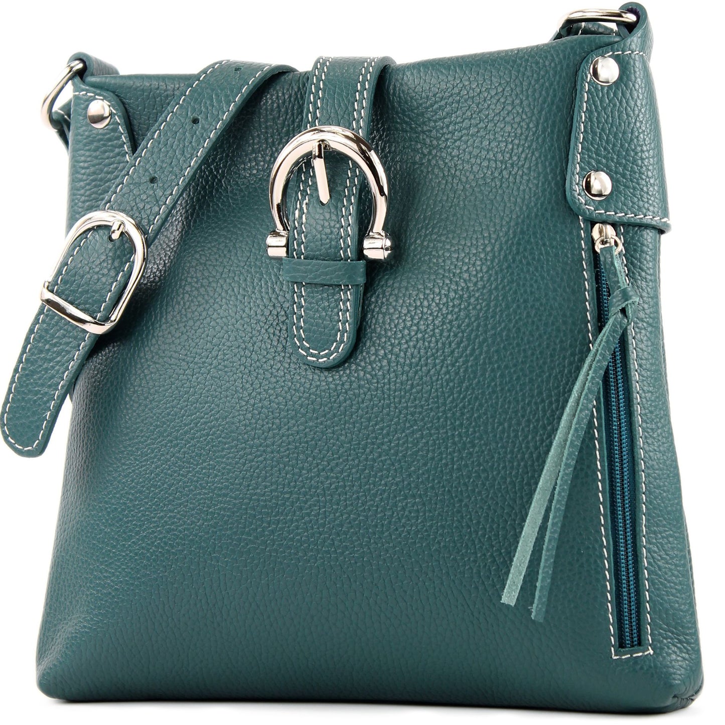 modamoda de -T04 - ital Umhängetasche Schultertasche aus Leder