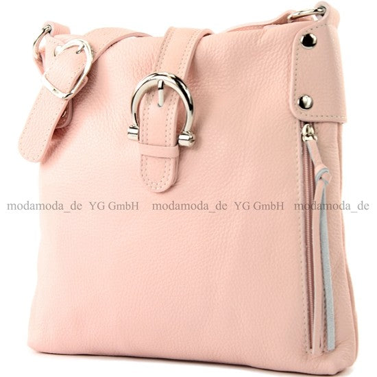 modamoda de -T04 - ital Umhängetasche Schultertasche aus Leder