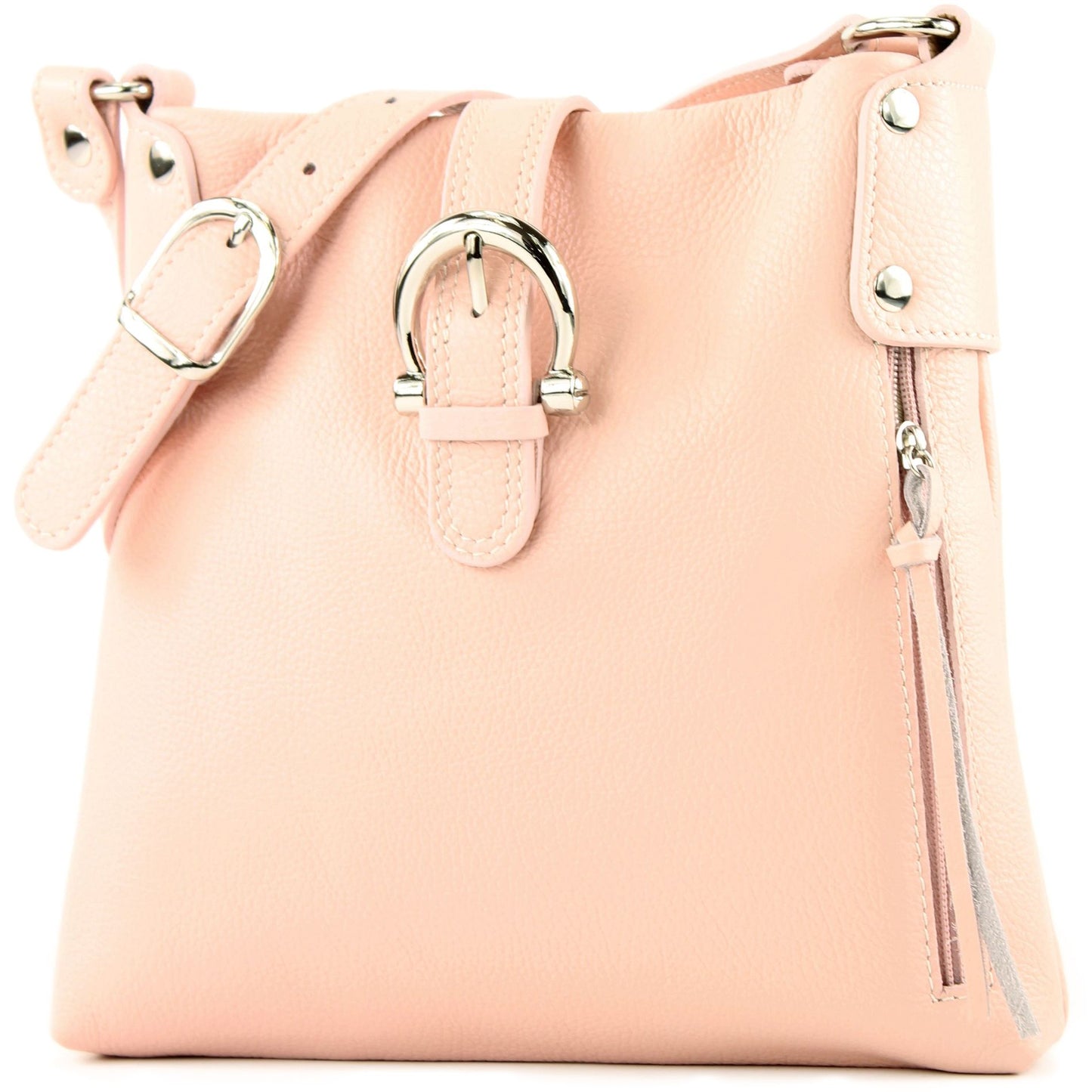 modamoda de -T04 - ital Umhängetasche Schultertasche aus Leder