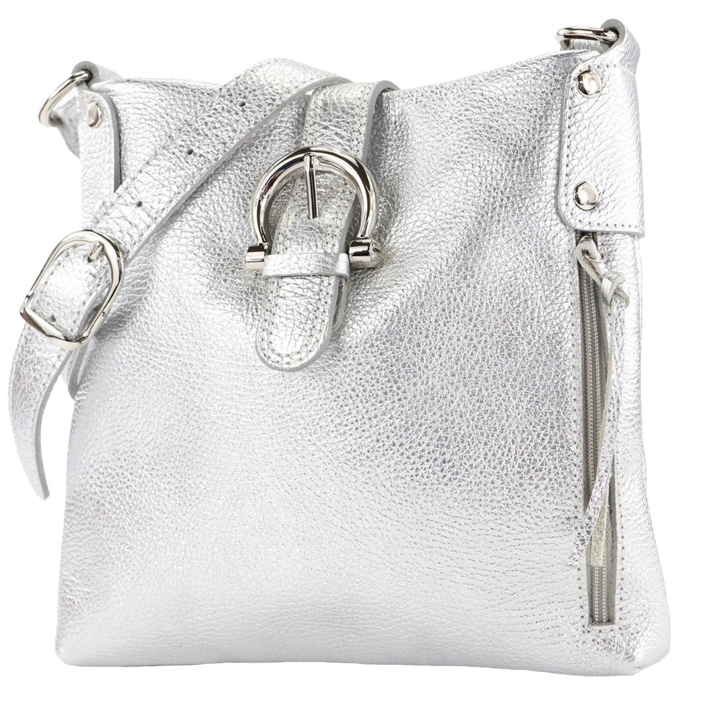 modamoda de -T04 - ital Umhängetasche Schultertasche aus Leder