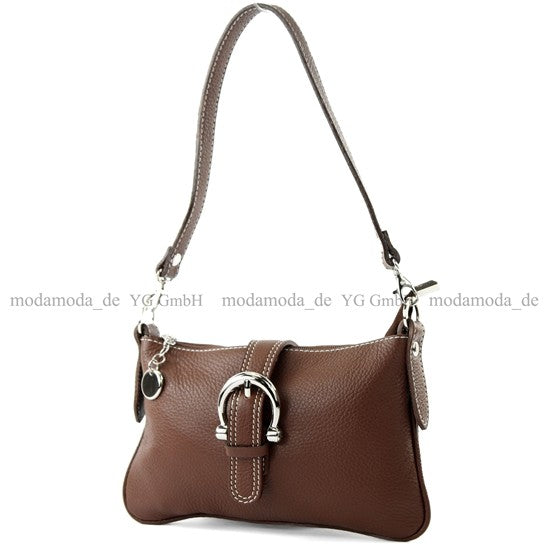 modamoda de - T05 - ital Citytasche Umhängetasche Klein aus Leder