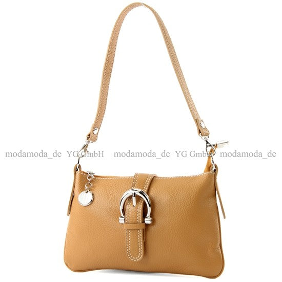 modamoda de - T05 - ital Citytasche Umhängetasche Klein aus Leder