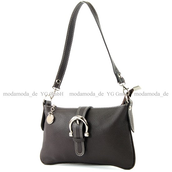 modamoda de - T05 - ital Citytasche Umhängetasche Klein aus Leder