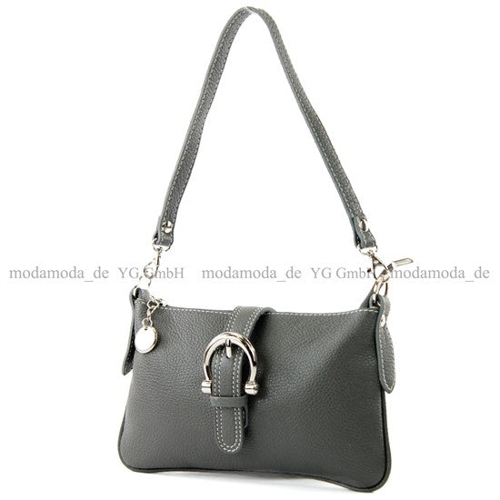 modamoda de - T05 - ital Citytasche Umhängetasche Klein aus Leder
