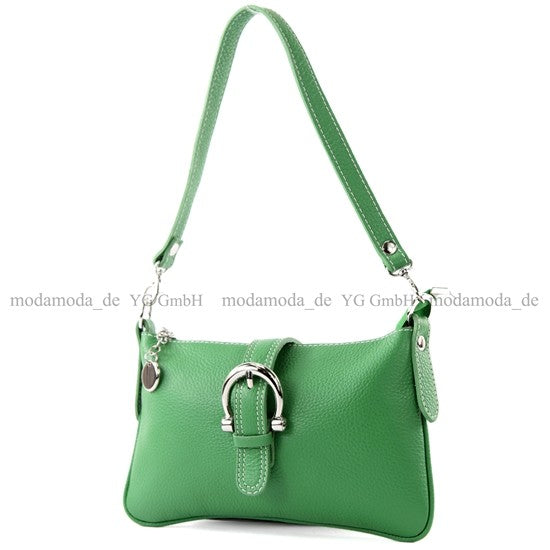modamoda de - T05 - ital Citytasche Umhängetasche Klein aus Leder
