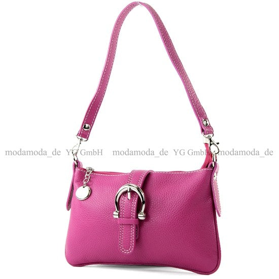 modamoda de - T05 - ital Citytasche Umhängetasche Klein aus Leder