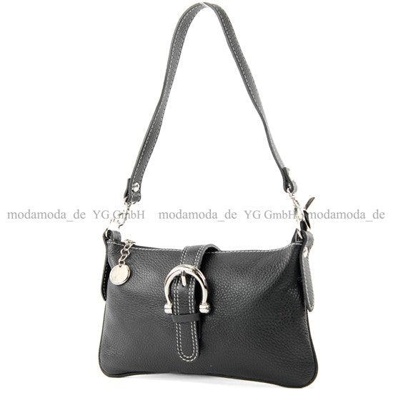 modamoda de - T05 - ital Citytasche Umhängetasche Klein aus Leder