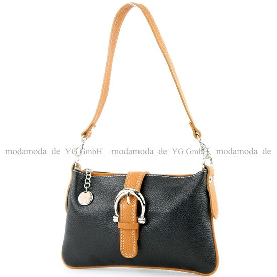 modamoda de - T05 - ital Citytasche Umhängetasche Klein aus Leder