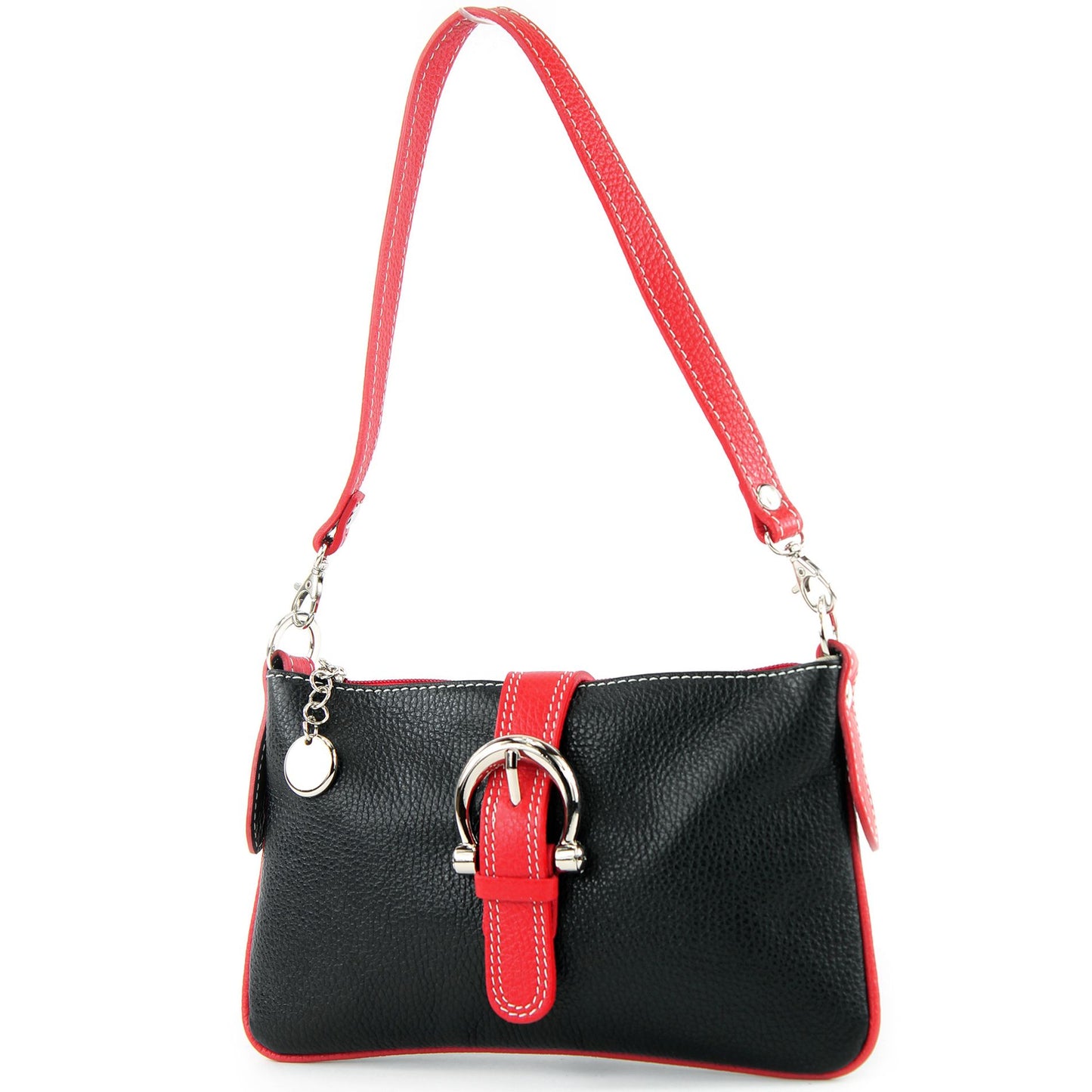 modamoda de - T05 - ital Citytasche Umhängetasche Klein aus Leder