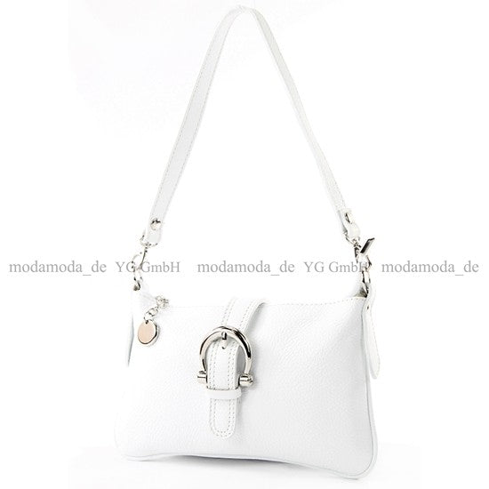 modamoda de - T05 - ital Citytasche Umhängetasche Klein aus Leder