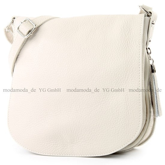 modamoda de - T06 - ital Messenger Umhängetasche aus Leder
