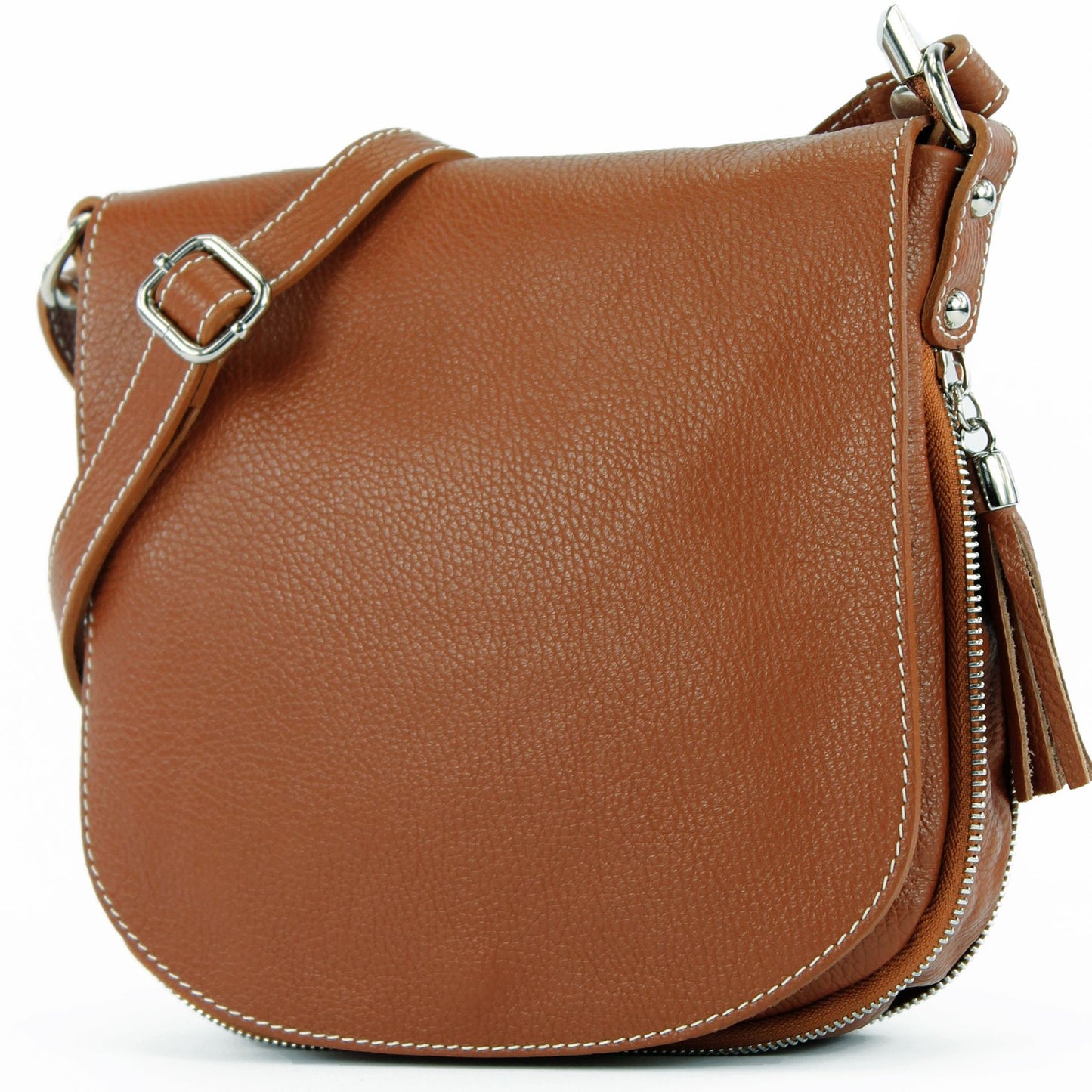 modamoda de - T06 - ital Messenger Umhängetasche aus Leder