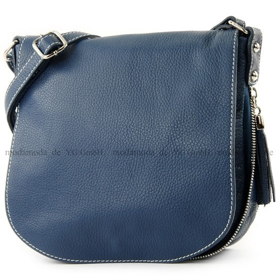 modamoda de - T06 - ital Messenger Umhängetasche aus Leder