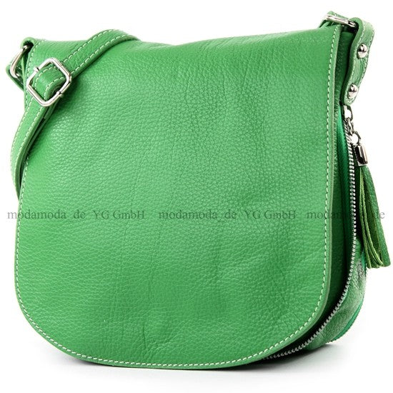 modamoda de - T06 - ital Messenger Umhängetasche aus Leder