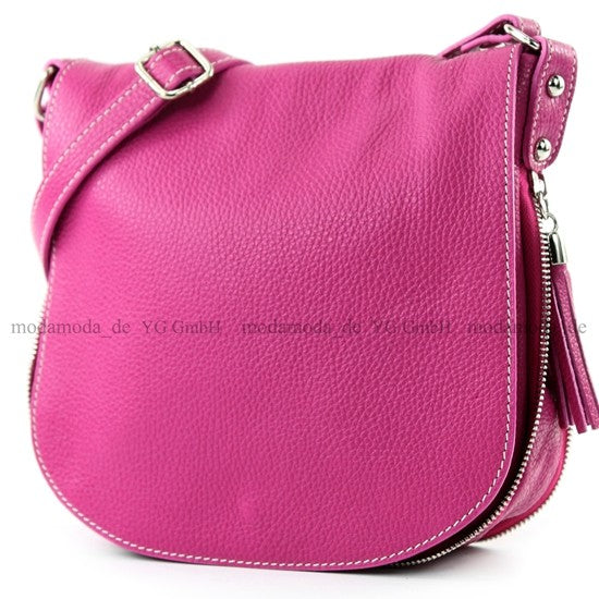 modamoda de - T06 - ital Messenger Umhängetasche aus Leder