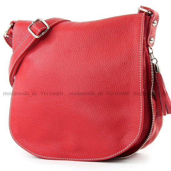 modamoda de - T06 - ital Messenger Umhängetasche aus Leder