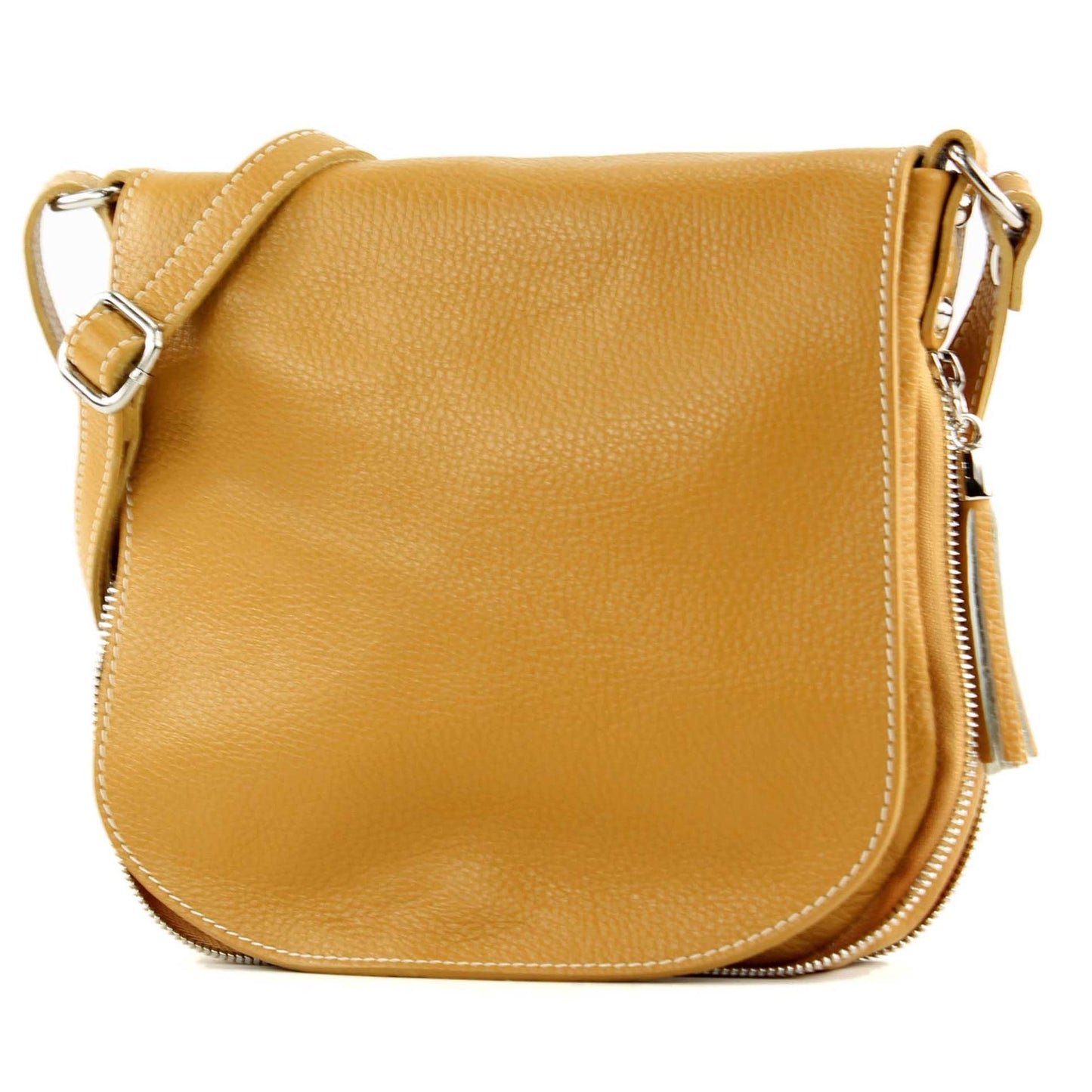 modamoda de - T06 - ital Messenger Umhängetasche aus Leder