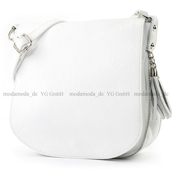 modamoda de - T06 - ital Messenger Umhängetasche aus Leder