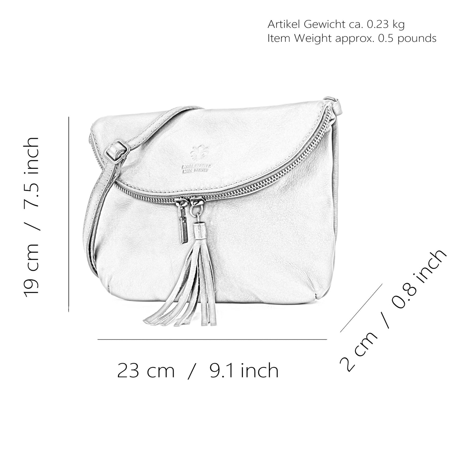 modamoda de - T07 - ital. Umhänge Clutch Klein Nappaleder
