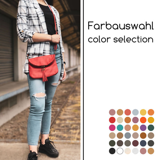 modamoda de T07 / T139 Damen Leder Umhängetasche, Klein, 2 Modelle, handmade in Italy