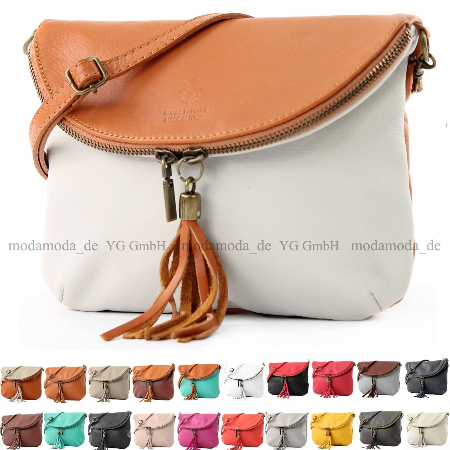 modamoda de - T07 - ital. Umhänge Clutch Klein Nappaleder