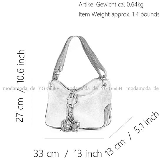 modamoda de - T10 - ital. Leder Schultertasche Umhängetasche