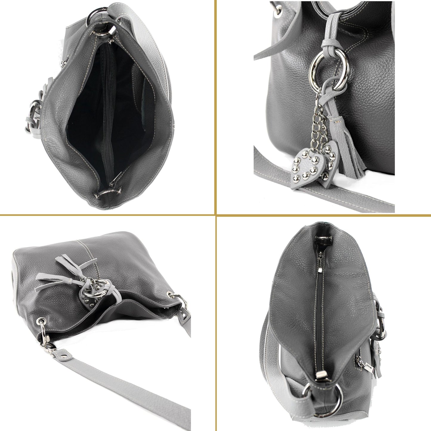 modamoda de - T10 - ital. Leder Schultertasche Umhängetasche