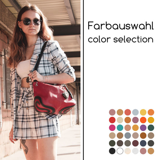 modamoda de - T10 - ital. Leder Schultertasche Umhängetasche