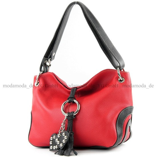 modamoda de - T10 - ital. Leder Schultertasche Umhängetasche