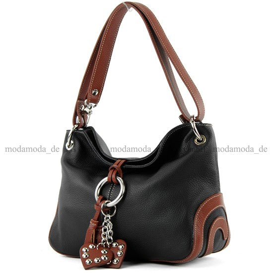 modamoda de - T10 - ital. Leder Schultertasche Umhängetasche