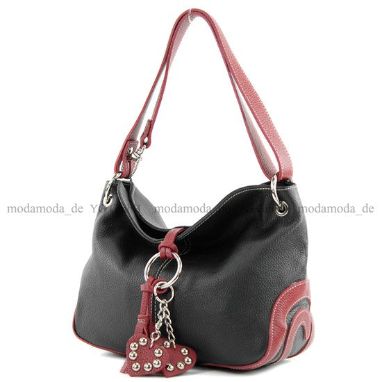 modamoda de - T10 - ital. Leder Schultertasche Umhängetasche